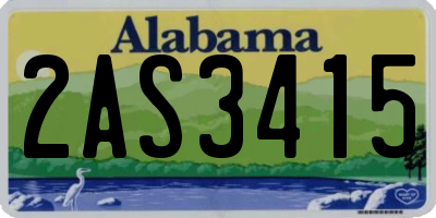 AL license plate 2AS3415