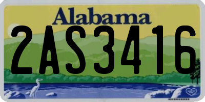 AL license plate 2AS3416
