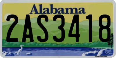 AL license plate 2AS3418