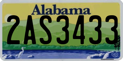 AL license plate 2AS3433