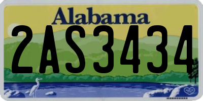AL license plate 2AS3434