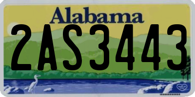 AL license plate 2AS3443