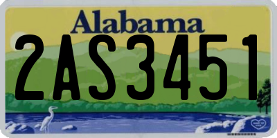 AL license plate 2AS3451
