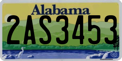 AL license plate 2AS3453