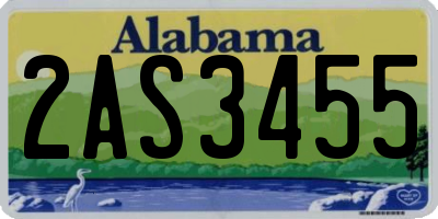 AL license plate 2AS3455