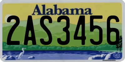 AL license plate 2AS3456