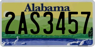 AL license plate 2AS3457