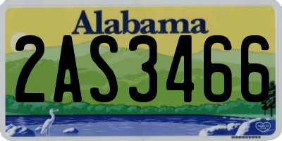 AL license plate 2AS3466