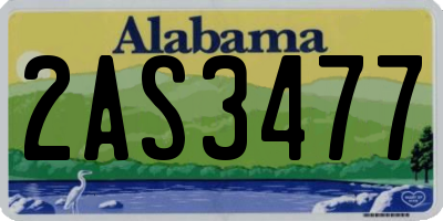 AL license plate 2AS3477