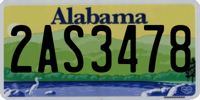 AL license plate 2AS3478