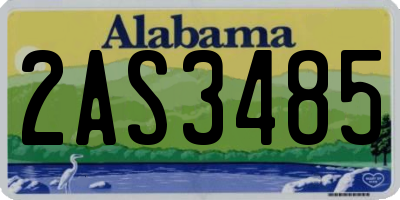 AL license plate 2AS3485
