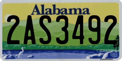 AL license plate 2AS3492