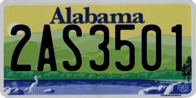 AL license plate 2AS3501