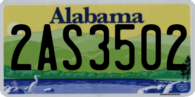 AL license plate 2AS3502