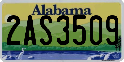 AL license plate 2AS3509