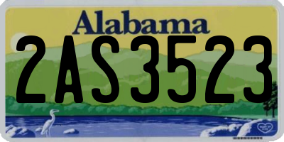 AL license plate 2AS3523