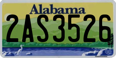 AL license plate 2AS3526