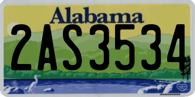 AL license plate 2AS3534