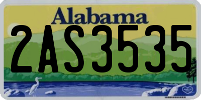 AL license plate 2AS3535