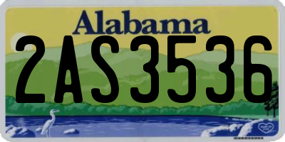 AL license plate 2AS3536