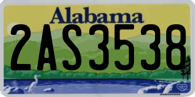 AL license plate 2AS3538