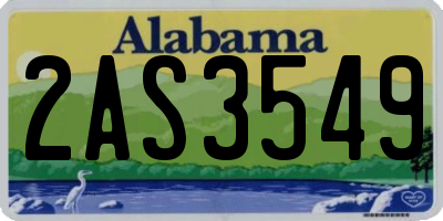 AL license plate 2AS3549