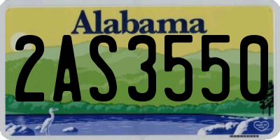 AL license plate 2AS3550
