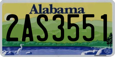 AL license plate 2AS3551