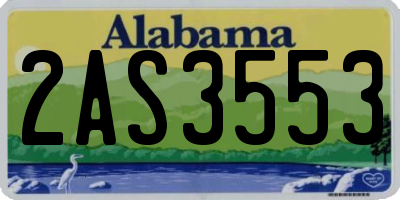 AL license plate 2AS3553