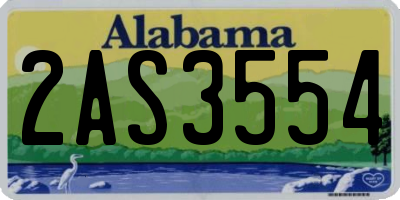 AL license plate 2AS3554