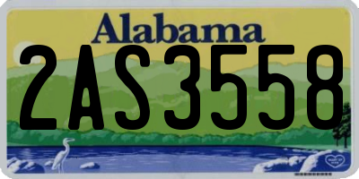 AL license plate 2AS3558