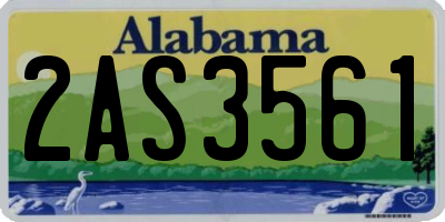 AL license plate 2AS3561