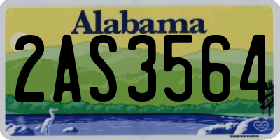 AL license plate 2AS3564