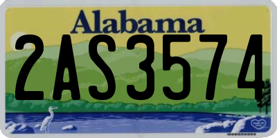 AL license plate 2AS3574