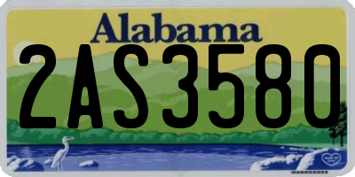 AL license plate 2AS3580