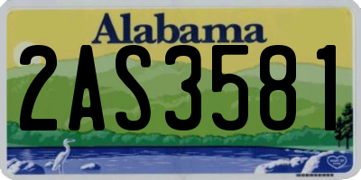 AL license plate 2AS3581