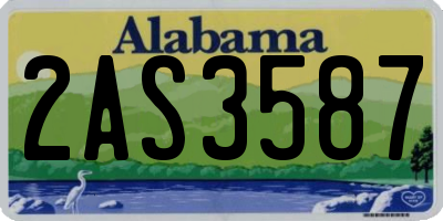 AL license plate 2AS3587