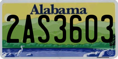 AL license plate 2AS3603