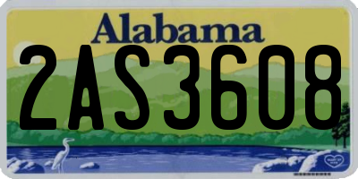 AL license plate 2AS3608