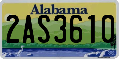 AL license plate 2AS3610
