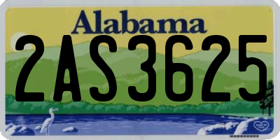 AL license plate 2AS3625