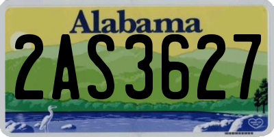 AL license plate 2AS3627