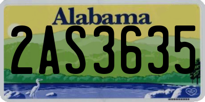 AL license plate 2AS3635