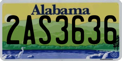 AL license plate 2AS3636