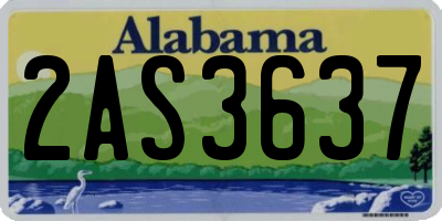 AL license plate 2AS3637