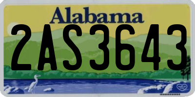 AL license plate 2AS3643
