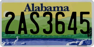 AL license plate 2AS3645