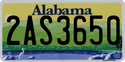 AL license plate 2AS3650