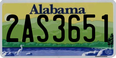 AL license plate 2AS3651