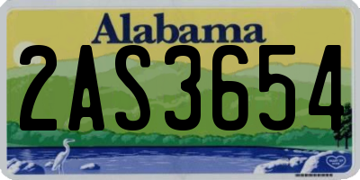 AL license plate 2AS3654